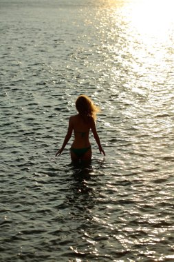 kadın siluet sunset Beach