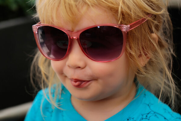 Funny baby boy in sunglasses