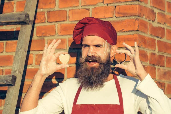 Barbudo hombre cocinero chef — Foto de Stock