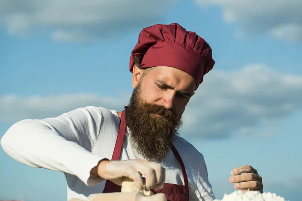 Homem barbudo cozinheiro chef — Fotografia de Stock
