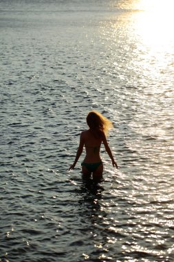 kadın siluet sunset Beach