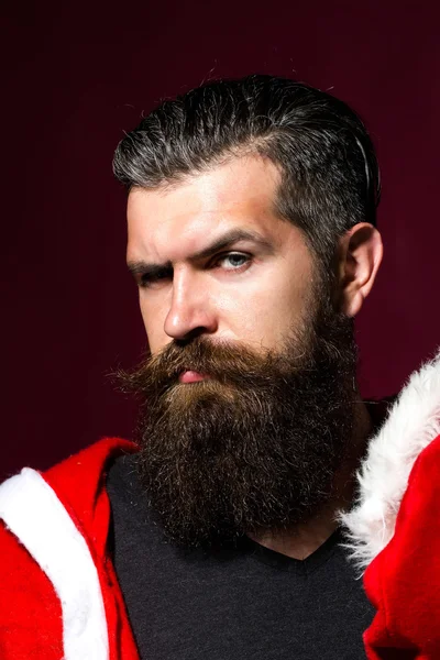 Santa man bends brows — Stock Photo, Image