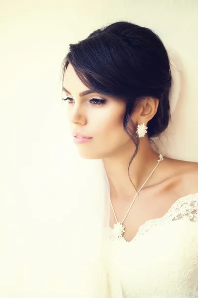 Schöne Braut mit eleganter Frisur — Stockfoto