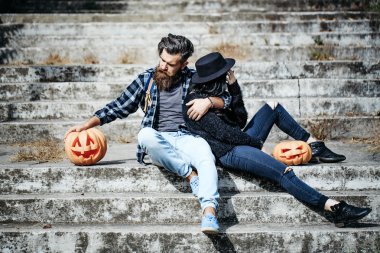 Halloween çift kabak ile