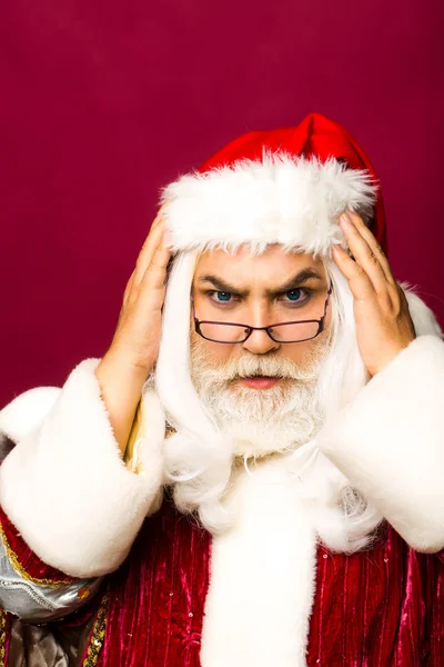 Santa takes head in hands — Stock Photo, Image