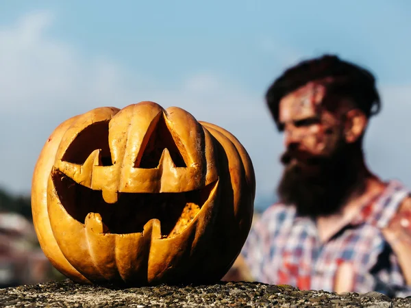 Zucca tradizionale di Halloween — Foto Stock