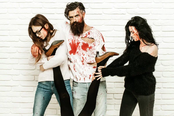 Halloween zombie persone — Foto Stock