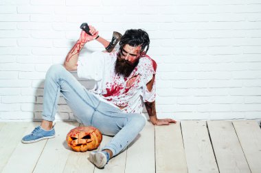 Cadılar Bayramı Balkabağı zombi adam