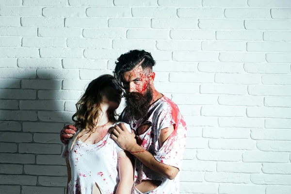Halloween couple zombie — Photo