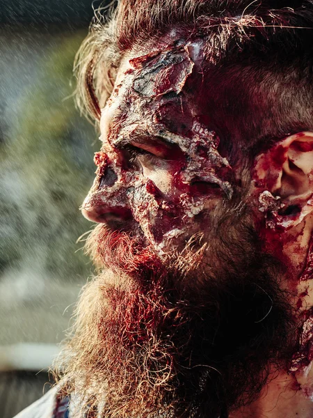 Bearded zombie man — Stock Photo, Image