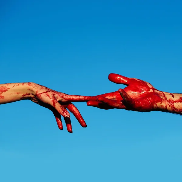 Кривава зомбі руки — стокове фото