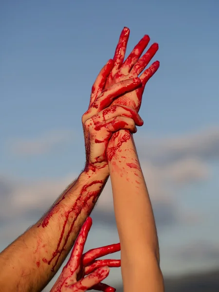 Bloody zombie hands — Stock Photo, Image