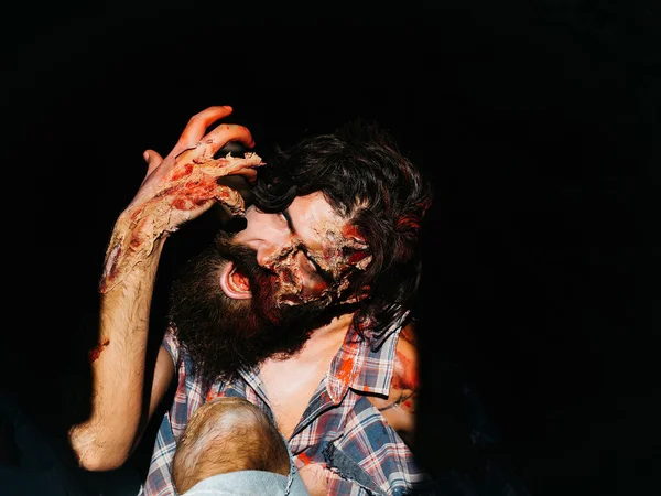 Spaventoso zombie uomo — Foto Stock