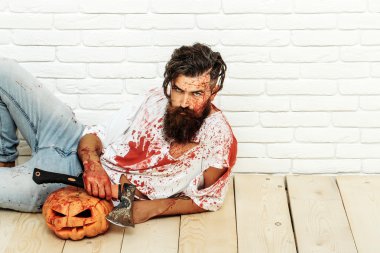 Cadılar Bayramı Balkabağı zombi adam