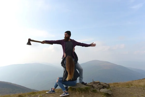 Couple on mountain top