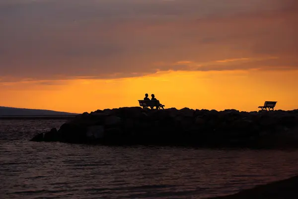 Crepúsculo sobre fondo natural del atardecer —  Fotos de Stock