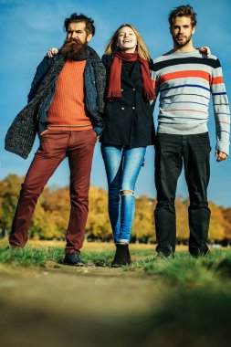 Gençler sonbahar Park