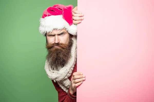 Hombre de Navidad en sombrero de santa —  Fotos de Stock