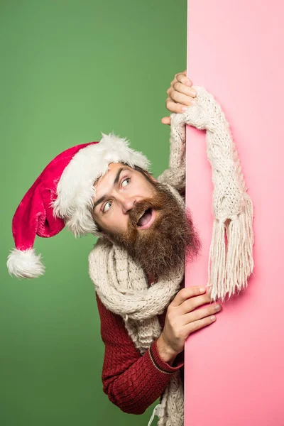 Hombre de Navidad en sombrero de santa —  Fotos de Stock
