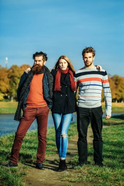 Gençler sonbahar Park