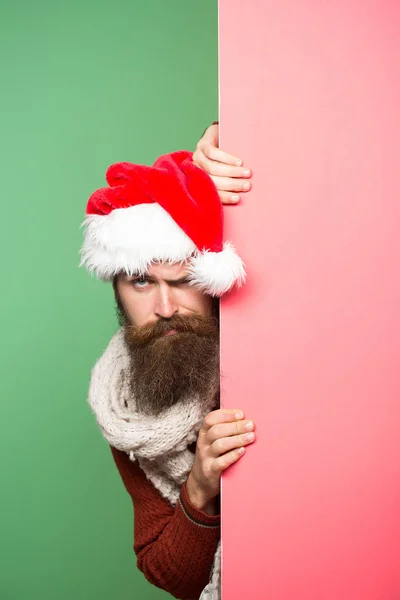 Χριστούγεννα άνθρωπος με το καπέλο Σάντα — Φωτογραφία Αρχείου