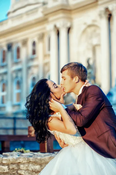 Casamento beijo casal — Fotografia de Stock