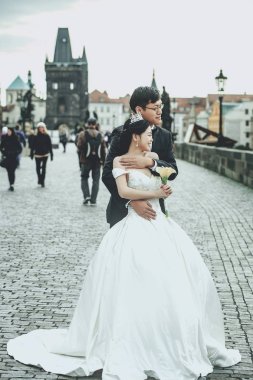 Çin sevimli genç yeni evliler