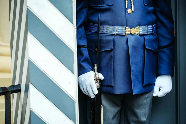 Honor guard in national uniform — Stock Photo, Image