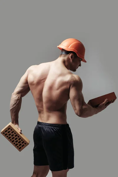 Sexy construtor homem muscular — Fotografia de Stock