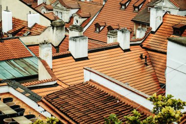 Bacalar ile pişmiş kiremitli çatılar