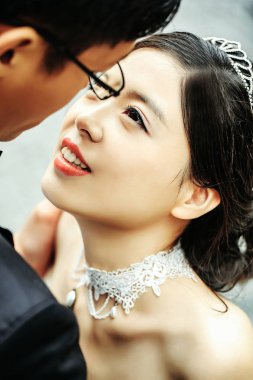 Çin sevimli genç yeni evliler