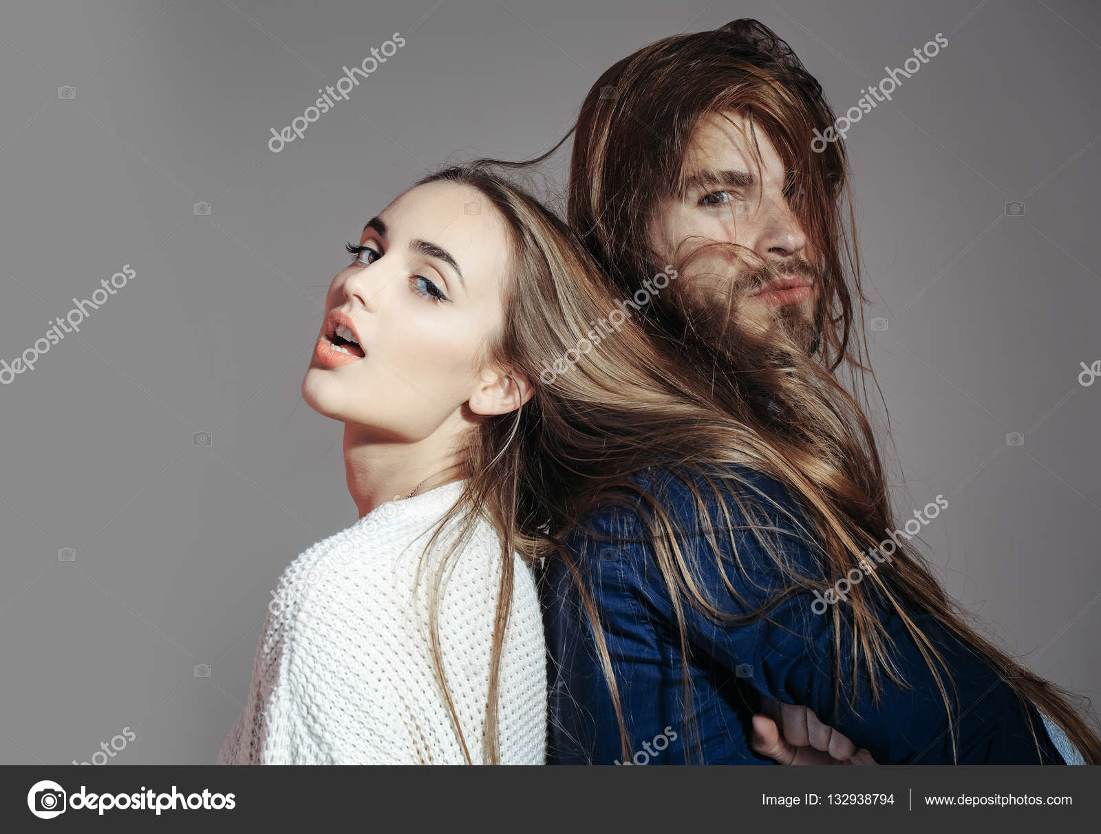 Young Couple With Messy Hair Stock Photo C Tverdohlib Com