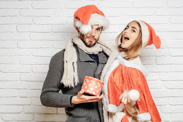 Young happy Christmas couple — Stock Photo, Image