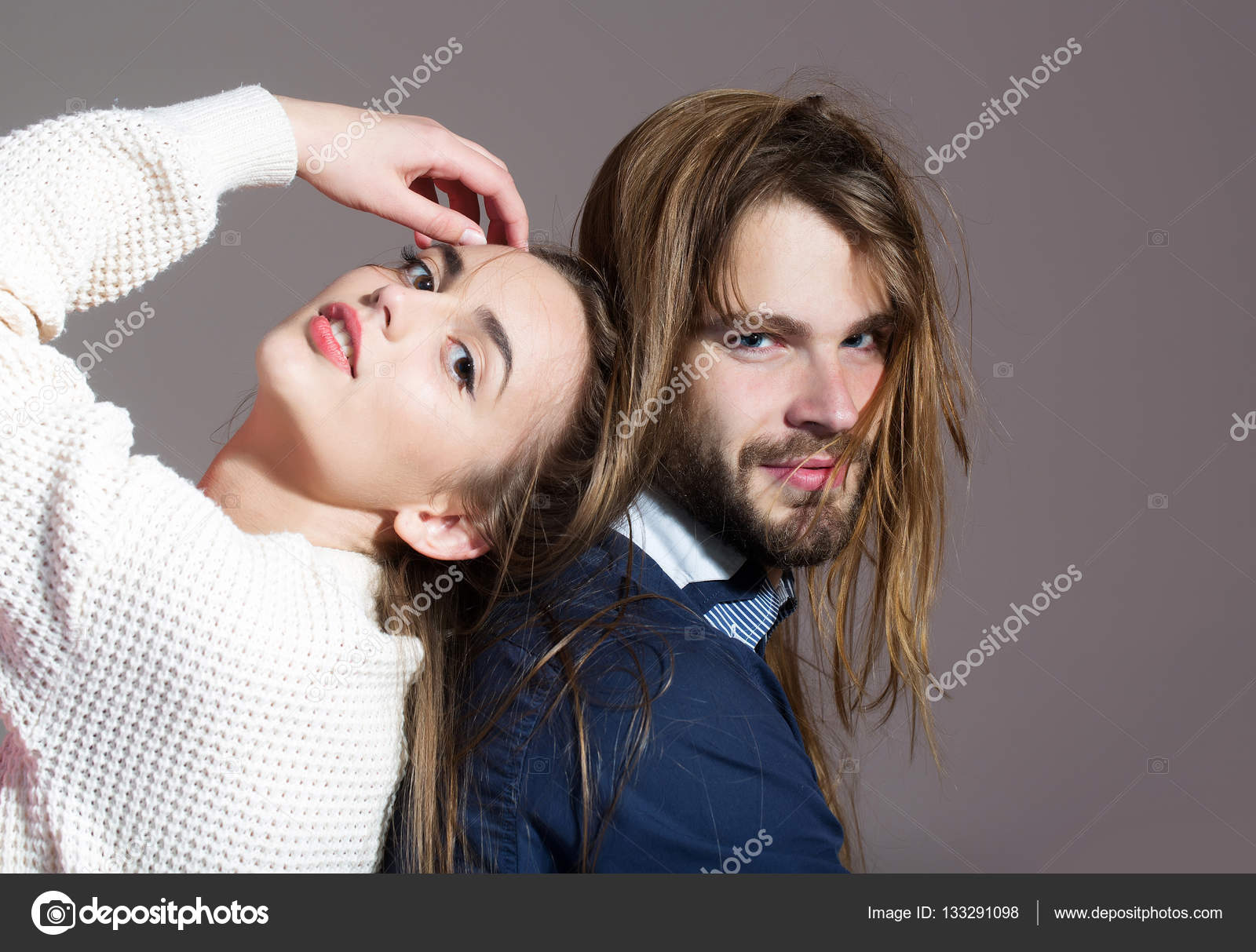 Young Couple With Messy Hair Stock Photo C Tverdohlib Com