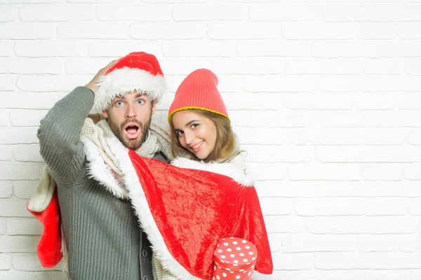 Young happy Christmas couple — Stock Photo, Image