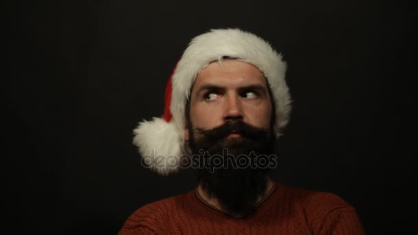 Babbo Natale con emozione sorpresa — Video Stock