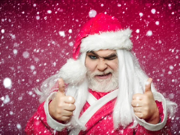 Emotionaler Weihnachtsmann — Stockfoto
