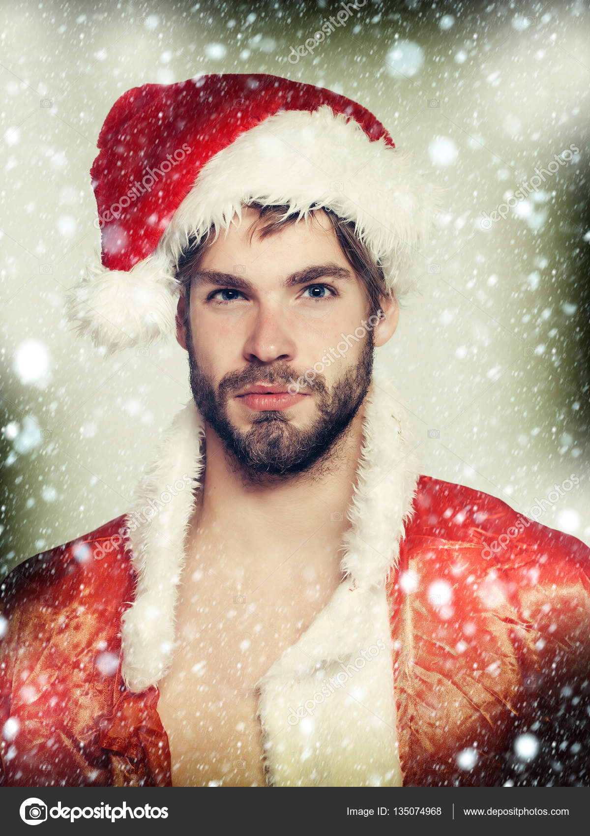 Handsome Man In Santa Suit Stock Photo C Tverdohlib Com 135074968