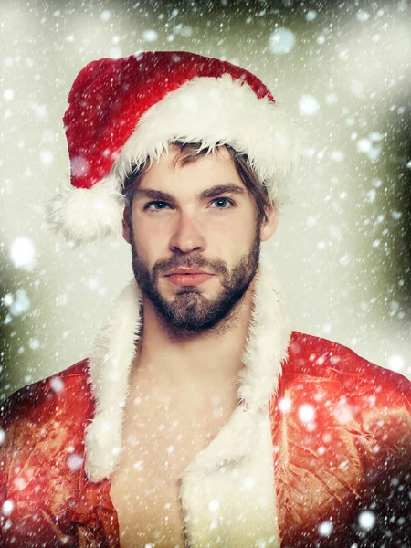 Handsome man in santa suit