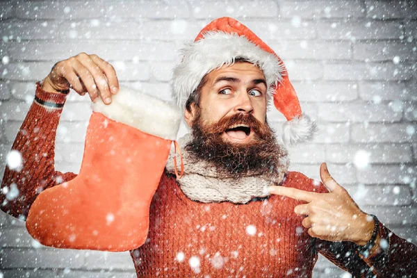 Hombre de Navidad con medias decorativas —  Fotos de Stock