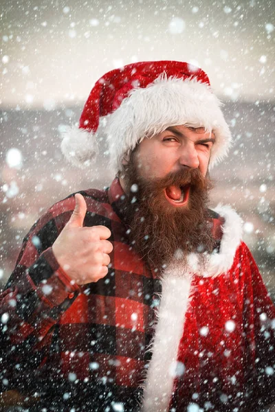 Kerst bad santa buiten — Stockfoto