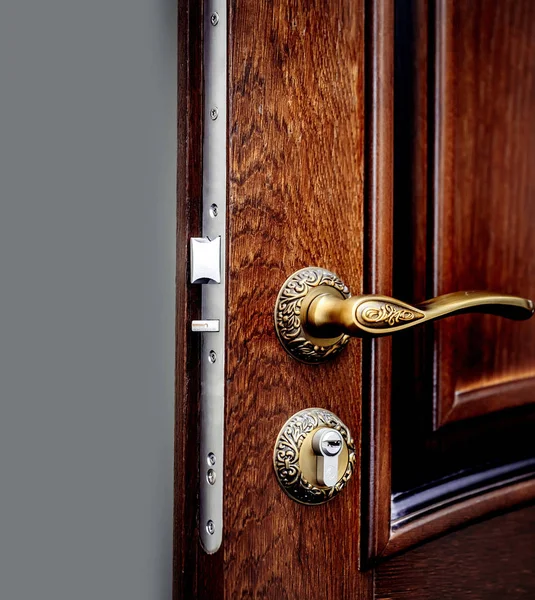 ahşap kapı ve metallick kilit