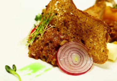 Lezzetli kıyılmış et snack