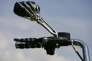 Krom metalize motosiklet gidon ayna ile