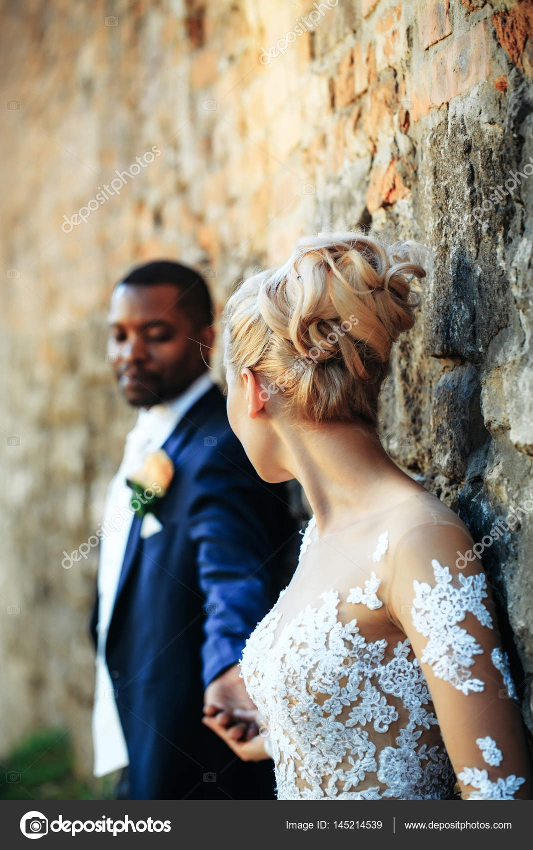 Handsome Bearded Man Or African American Groom Stock Photo