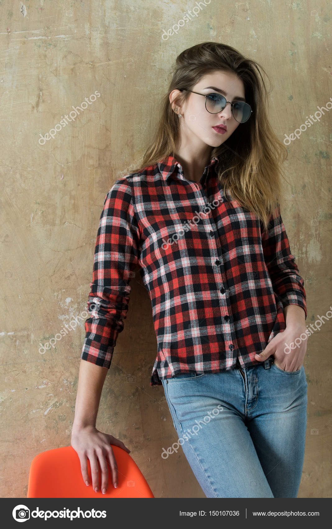 red plaid shirt with jeans