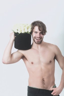 Gül çiçek adamla