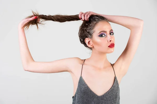 Beauty and fashion, makeup and cosmetics, youth and sexuality, hairdresser — Stock Photo, Image