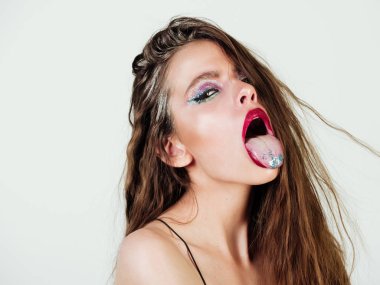 kadın moda glitter makyaj için glamour parti ile