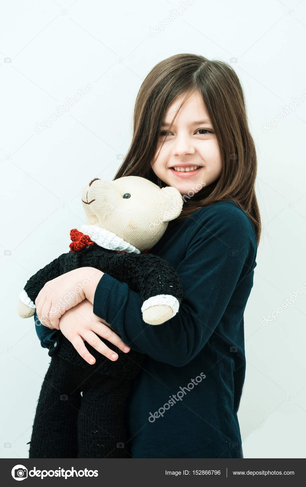 cute girl with teddy bear